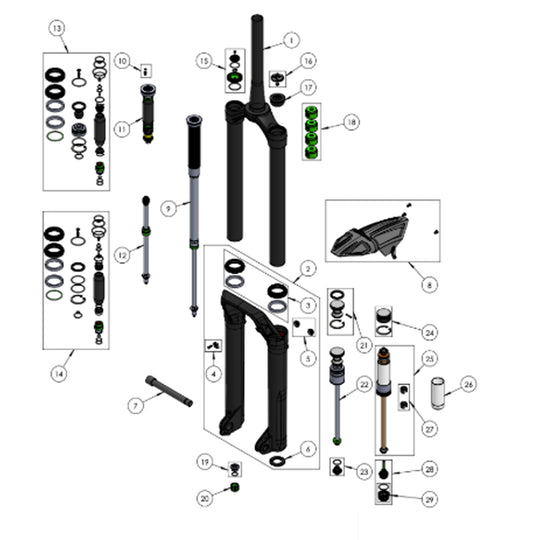 Pièces pour DVO Onyx 38 D1-D2