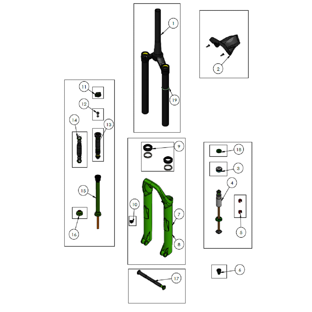 DVO Sapphire 34 boost factory parts