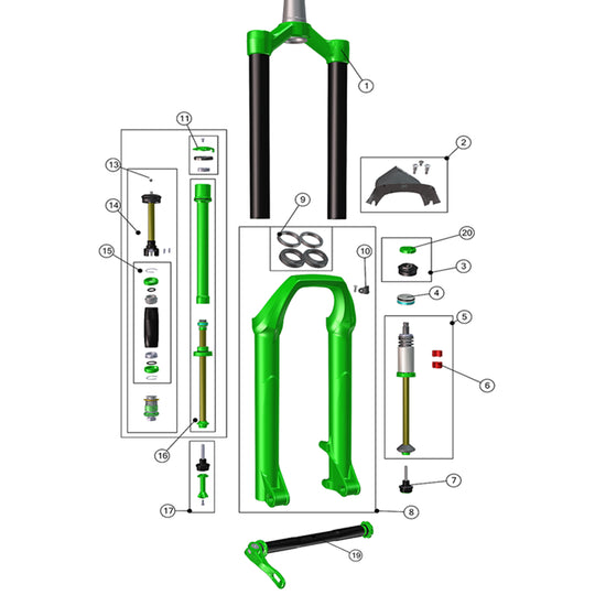 DVO Sapphire 32 boost factory parts